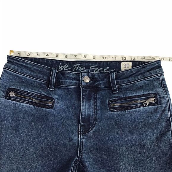 Free People Blue Jet Low Rise Skinny Jeans Size 30 - Picture 4 of 11
